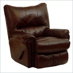 Catnapper Temptation Oversized Leather Rocker Recliner in Sable