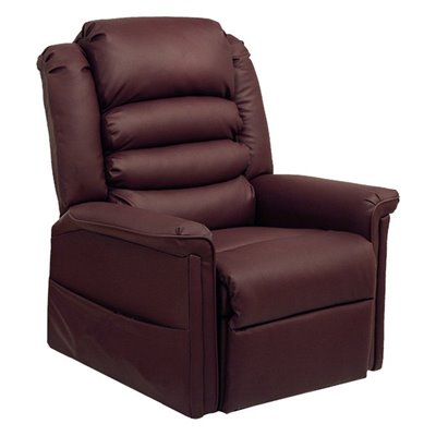 Catnapper Invincible Power Lift Chaise Recliner in Cabernet