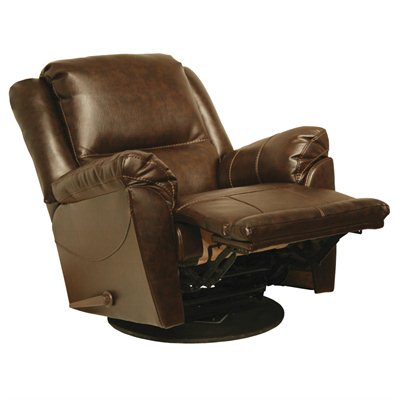 Catnapper Maverick Chaise Swivel Glider Recliner Chair in Java