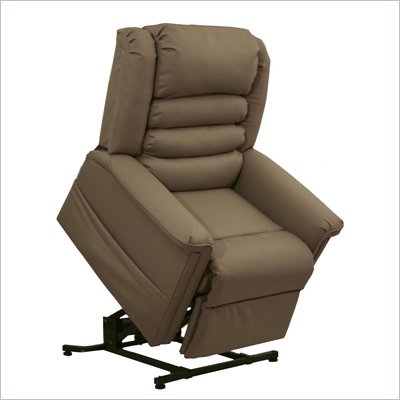 Catnapper Invincible Oversized Chair Chaise Vinyl Recliner in Cocoa