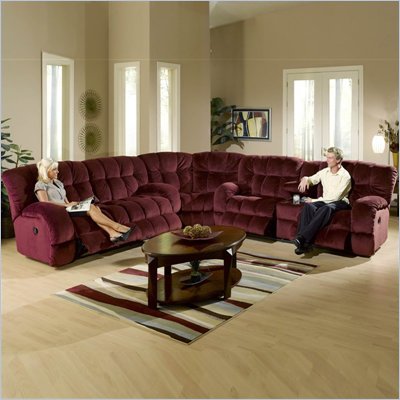 Catnapper Softie 3 Piece Reclining Sectional in Bordeaux