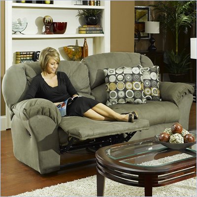 Catnapper Voyager Dual Reclining Chaise Sofa in Sage