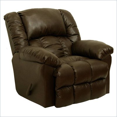 Catnapper Winchester Bonded Leather Chaise Rocker Recliner in Tobacco