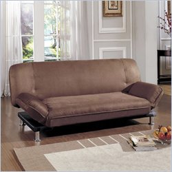 Homelegance Trea Microfiber Sleeper Sofa Futon Set in Brown