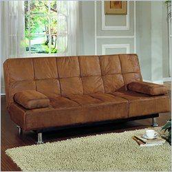 Homelegance Adrian Microfiber Sleeper Sofa Futon in Bomber-Jacket
