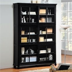 Homelegance Hanna 4 Piece Barrister Wood Bookcase Set in Black