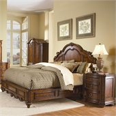 Homelegance Prenzo Low Profile Queen Panel Bed in Brown Finish