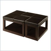Homelegance Frisco Set of 2 L Shape Ottoman Cocktail Table in Espresso