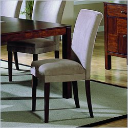 Homelegance Achillea Cherry Parson Chair in Peat Microfiber (Set of 2)