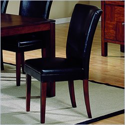 Homelegance Achillea Cherry Parson Chair with Black PVC Seat and Back (Set of 2)