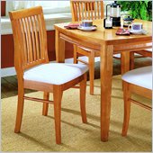 Homelegance Ellie Oak Slat Back Chair w/ Seat Cushion (Set of 2)