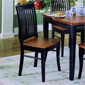 Homelegance Liz Black Slat Back Chair with Cherry Top