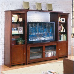 Homelegance Pathfinder Warm Espresso 4 Piece Entertainment Center