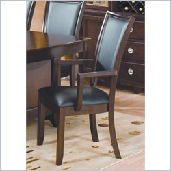 Homelegance Capria Arm Chair in Black Vinyl & Cherry Merlot (Set of 2)