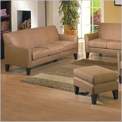 Homelegance Petite Microfiber Sofa with Ottoman Set