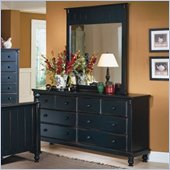 Homelegance Pottery Black Dresser and Mirror Set