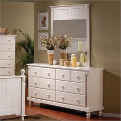 Homelegance Pottery White Dresser and Mirror