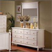 Homelegance Pottery White Dresser and Mirror Set
