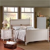 Homelegance Pottery Wood Panel Bed 3 Piece Bedroom Set in White