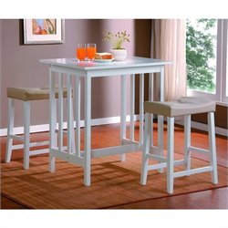 Homelegance 3 Piece Kitchen Dinnette Set in White