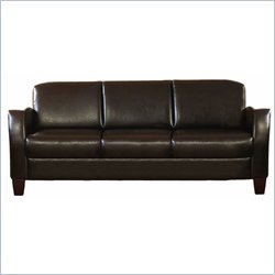 Homelegance Allen Faux Leather Contemporary Sofa in Dark Brown