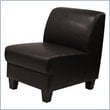 ADD TO YOUR SET: Homelegance Allen Faux Leather Armless Chair in Dark Brown
