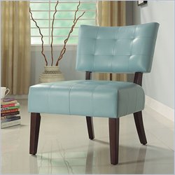 Homelegance Warner Accent Chair in Sky-Blue Bi-Cast Vinyl