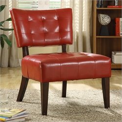 Homelegance Warner Accent Chair in Lava-Red Bi-Cast Vinyl