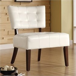 Homelegance Warner Accent Chair in White Bi-Cast Vinyl