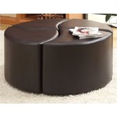 Homelegance Strand 4 Piece Cocktail Ottoman with Casters in Dark Brown