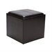 Trent Home Ladd Faux Leather Storage Cube Ottoman in Black