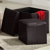 Homelegance Ladd Storage Cube Ottoman in Brown