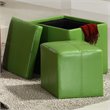 ADD TO YOUR SET: Homelegance Ladd Storage Cube Ottoman in Green