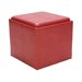 Trent Home Ladd Faux Leather Storage Cube Ottoman in Red