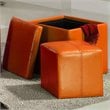 ADD TO YOUR SET: Homelegance Ladd Storage Cube Ottoman in Orange