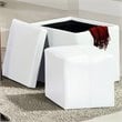 ADD TO YOUR SET: Homelegance Ladd Storage Cube Ottoman in White