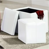 Homelegance Ladd Storage Cube Ottoman in White