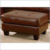 Homelegance Morgan Leather and Vinyl Ottoman in Brown