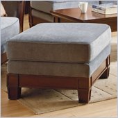 Homelegance Trenton Fabric Ottoman in Grey Velvet