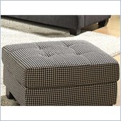Homelegance Maya Ottoman in Black & White Houndstooth