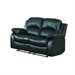 Trent Home Cranley Double Reclining Leather Love Seat in Black