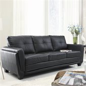 Homelegance Dwyer Sofa in Black Vinyl