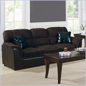 Homelegance Lombard Microfiber & Bi-Cast Vinyl Sofa in Chocolate