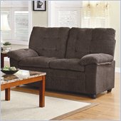 Homelegance Charley Love Seat in Chocolate Chenille