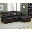 ADD TO YOUR SET: Homelegance Brooks Bonded Leather 2 Pc Sectional Set in Rich Dark Brown