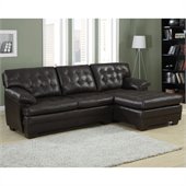 Homelegance Brooks Bonded Leather 2 Pc Sectional Set in Rich Dark Brown