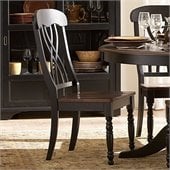 Homelegance Ohana Dining Side Chair in Black/Cherry (Set of 2)