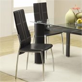 Homelegance Wilner Dining Side Chair in Black Vinyl (Set of 2)