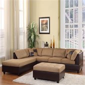 Homelegance Comfort Living Sectional Sofa in Brown/Dark Brown