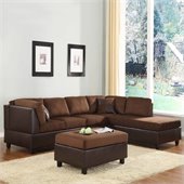 Homelegance Comfort Living Sectional Sofa in Chocolate/Dark Brown